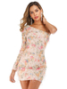 Robes de Clubs Femmes Courtes Femmes en Paillettes Moulantes avec Manches Longues avec Epaules Nues Coupe Cintrée Décors avec Franges Sexy