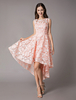 Robes De Cocktail 2021 Hautes Bas Rose Douce Fleurs De Dentelle Applique Asymétrique Robe De Soirée De Bal