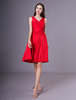 Robes de cocktail Cocktail rouge Robe de mariée en taffetas à fleurs avec fleurs