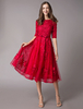 Robes de cocktail en dentelle robe de bal de longueur de thé bordée darc