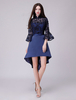 Robes de cocktail robe de soirée formelle asymétrique dentelle satin patchwork