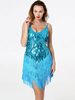 Robes De Danse Latin 2021 Bleu Ciel Clair Robe Avec Franges Pailletées En Col V Vêtement De Danse Déguisements Halloween
