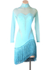 Robes de danse latine Aqua femmes frange strass moulante Sexy robe en Polyester Costume de danse
