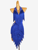 Robes De Danse Latine Bleu Royal Femmes Robe À Franges Costume De Danse