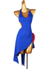 Robes de danse latine Costume de danse Lycra Spandex pour femmes bleu royal