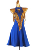 Robes de danse latine Costume de danse Lycra Spandex pour femmes bleu royal