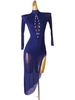 Robes de danse latine Dark Navy Sthingestones Bodyconn Sexy Sexy Polyester Robe Dancing Wear