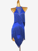 Robes de danse latine Ensemble de femmes bleu royal Lycra Spandex Dress Dancing Wear