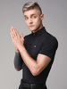 Robes de danse latine haut en Polyester noir pour hommes Costume de danse latine Sexy