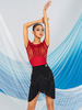 Robes de danse latine marron café jupe en Polyester pour femmes haut transparent élégant à franges Costume de danse latine