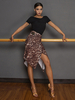 Robes de danse latine marron café pour femmes ensemble dos nu jupe élégante en Polyester haut vêtements de danse