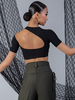 Robes de danse latine noir femmes haut en Polyester dos nu Sexy danseuse latine vêtements de danse