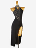 Robes De Danse Latine Noir Femmes Robe Costume De Danse Fendue