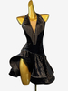 Robes de danse latine noir femmes Sexy Lycra Spandex robe vêtements de danse