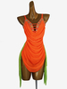 Robes de danse latine Orange femmes Sexy Lycra Spandex robe Costume de danse