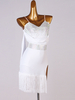 Robes de danse latine Robe blanche en lycra et spandex pour femmes Vêtements de danse de danseuse latine