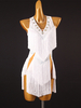 Robes de danse latine robe blanche en Lycra Spandex pour femmes vêtements de danse de danseuse latine