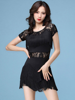 Robes de danse latine robe de femme frange en dentelle vêtements de danse Déguisements Halloween