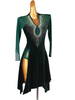 Robes de danse latine Robe en lycra Spandex vert foncé pour femmes Vêtements de danse de danseuse latine