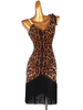 Robes de danse latine Robe léopard Lycra Spandex pour femme Vêtements de danse latine