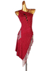 Robes de danse latine Robe Lycra Spandex pour femme rouge Costume de danse de danseuse latine