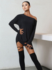 Robes de danse latine Robe noire Costume de danse latine