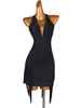 Robes de danse latine Robe noire en Lycra Spandex pour femme Costume de danse de danseuse latine