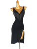 Robes de danse latine Robe noire en polyester pour femmes Vêtements de danse latine sexy