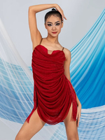 Robes de danse latine robe verte pour femmes robe Sexy en Polyester Costume de danse