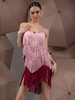 Robes de danse latine rose robe en Polyester pour femmes vêtements de danse de danseuse latine Sexy