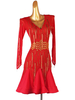 Robes de danse latine Ture Red Womens Lycra Spandex Dress costume de danse