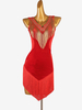 Robes de danse latine Ture Red Womens Set Lycra Spandex Dress Dancing Costume