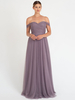 Robes de demoiselle dhonneur A-ligne-parole longueur sans manches dos nu simple fil tulle robe de soirée de mariage lilas