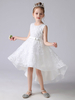 Robes de demoiselle dhonneur blanches col bijou sans manches brodées robes de soirée pour enfants