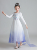 Robes de demoiselle dhonneur Bleu ciel clair Jewel Neck Polyester Manches longues Longueur de thé A-ligne Polyester Coton Tulle Paillettes Formelle Enfants Robes de reconstitution historique