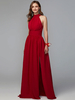 Robes de demoiselle dhonneur bordeaux en mousseline de soie robe de bal en dentelle sans manches plissée robes dinvité de mariage robe de soirée