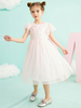 Robes de demoiselle dhonneur col bijou manches courtes robes de reconstitution historique pour enfants