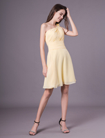 Robes de demoiselle dhonneur courtes Jonquille