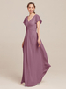 Robes de demoiselle dhonneur en mousseline de soie ligne A longueur au sol robes formelles