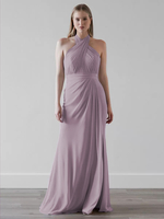 Robes de demoiselle dhonneur en mousseline de soie sirène longueur au sol robe de soirée de mariage