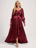 Robes de demoiselle dhonneur en soie élastique comme robe de bal en satin longueur au sol robes formelles