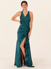 Robes de demoiselle dhonneur en tissu satiné gaine longueur au sol robes formelles