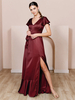 Robes de demoiselle dhonneur en tissu satiné ligne a longueur au sol robe de soirée de mariage