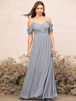 Robes de demoiselle dhonneur gris clair en mousseline de soie sans manches dos nu fermeture éclair une ligne en mousseline de soie longueur au sol robe de bal