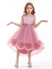 Robes de demoiselle dhonneur Jewel Neck sans manches Bows Tulle Robes de soirée pour enfants
