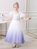 Robes de demoiselle dhonneur pourpres col bijou manches courtes formelles enfants robes de reconstitution historique robe de princesse
