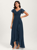 Robes de demoiselle dhonneur robe de bal longueur au sol fermeture éclair en mousseline de soie robe de soirée de mariage