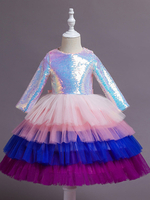 Robes de demoiselle dhonneur rose col bijou polyester coton demi-manches longueur au genou une ligne arcs robes de reconstitution historique pour enfants