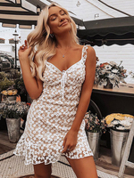 Robes de dentelle blanche Mini-robes femmes