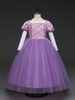Robes De Fille De Fleur Lilas Une Ligne Manches Courtes Filles Rapunzel Costume Cosplay Disney Enfants Déguisements Noël